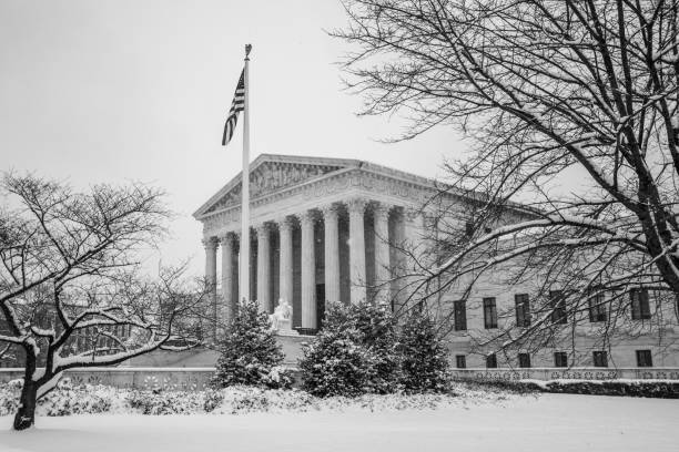 supreme court in einem schneesturm - carney stock-fotos und bilder