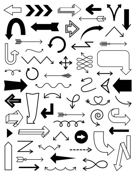 Arrow Clipart Set of arrows in various styles. arrows vector stock illustrations