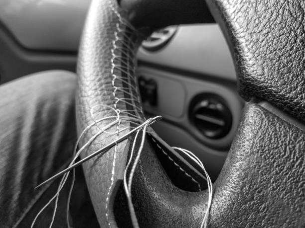 Car interior upgrade, DIY braid on the steering-wheel cover, auto custom