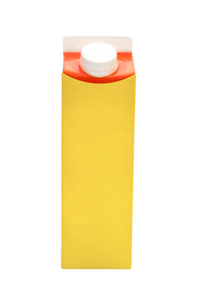 Carton box of milk isolated on white.