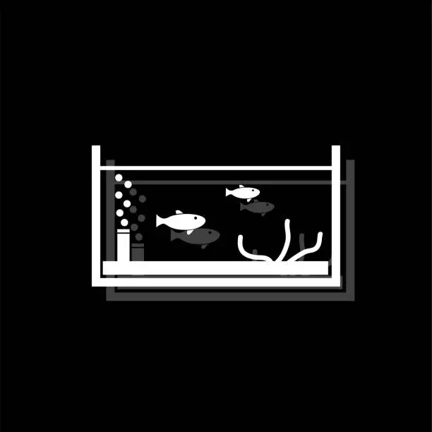 Vector illustration of Fish aquarium icon flat