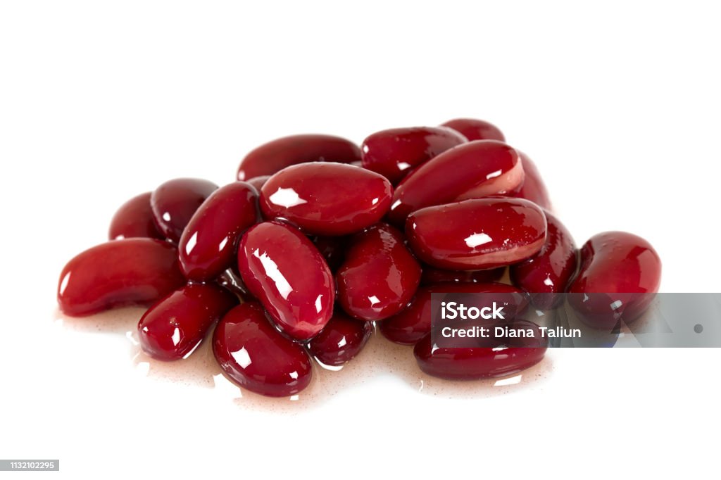 cooked kidney beans on a white background Kidney Bean Stock Photo
