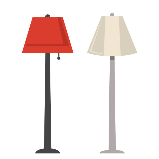 elektrische bodenleuchten - floor lamp lamp lamp shade contemporary stock-grafiken, -clipart, -cartoons und -symbole