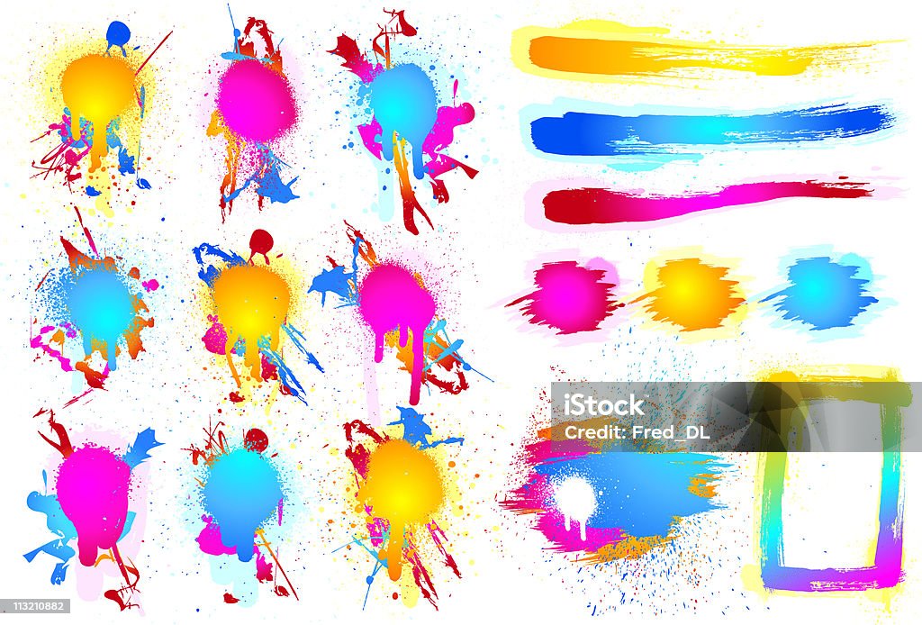 Elementi cromatica Splatter - arte vettoriale royalty-free di Arte