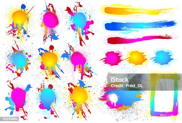 Elementi Cromatica Splatter - Immagini vettoriali stock e altre immagini di Arte - Arte, Blu, Creatività