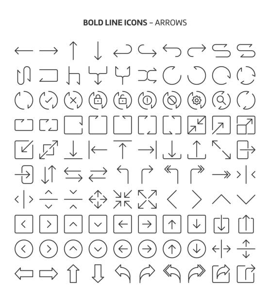 화살표, 굵은 선 아이콘 - naturally stock illustrations
