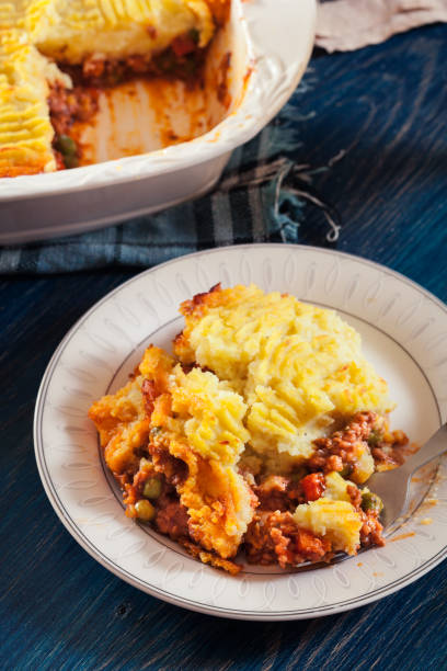 istock Portion of shepherd's pie or cottage pie on a plate 1132115537