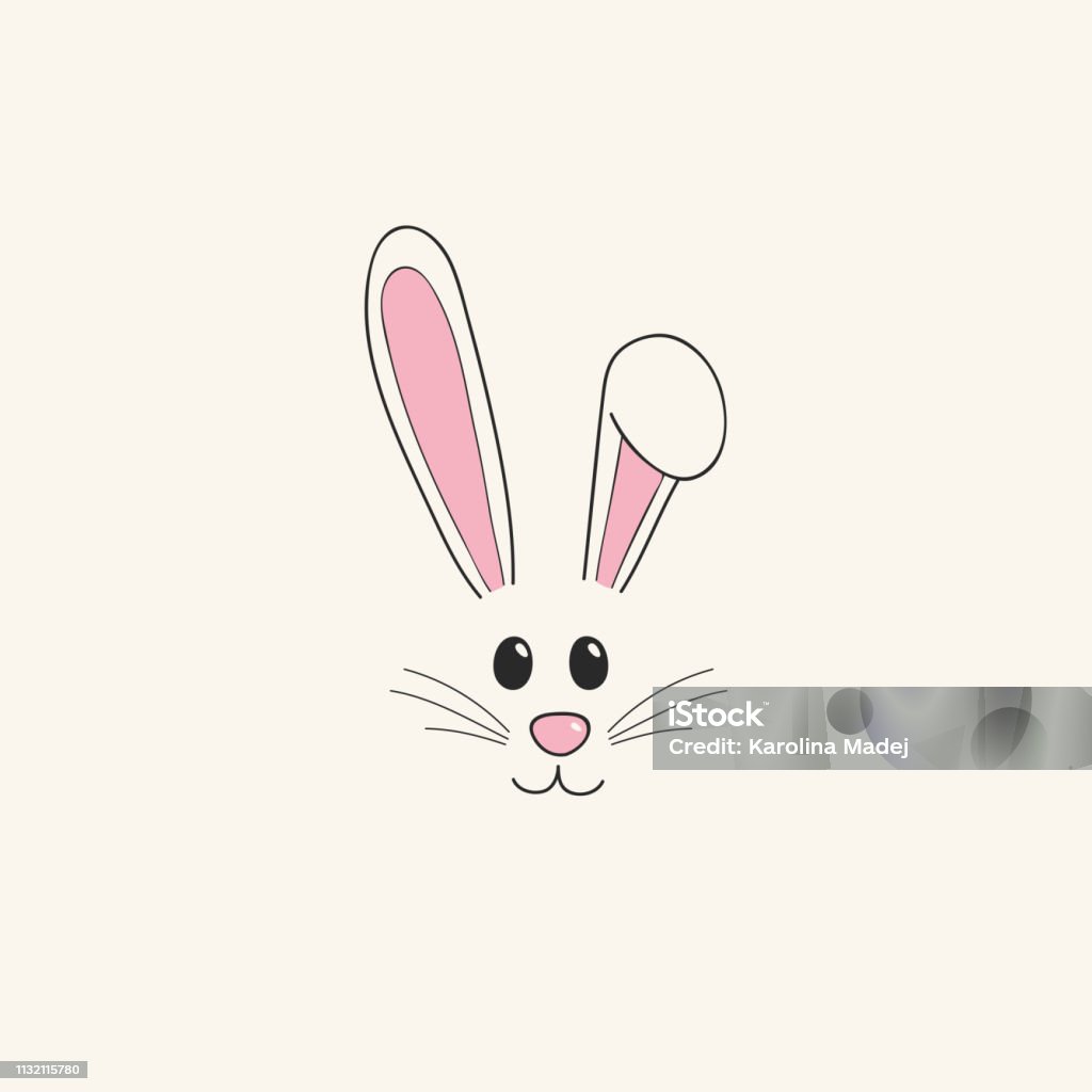Easter Bunny Hand Drawn Illustration Vector Stock Illustration - Download  Image Now - Nose, Rabbit - Animal, Abstract - iStock