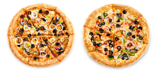 istock Set of pizzas: pizza with tuna and shrimp 1132117394