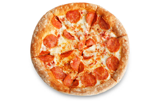 istock Pizza with pepperoni, tomato sauce and cheese isolated 1132117409