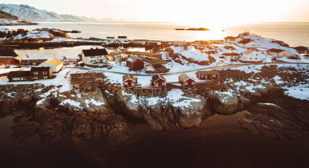 istock reine village in winter at dusk 1132118928
