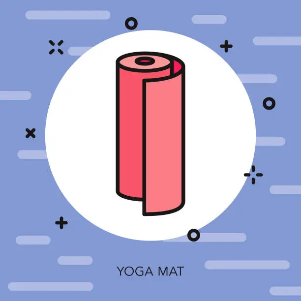 Vector illustration of Yoga Mat Spa Icon