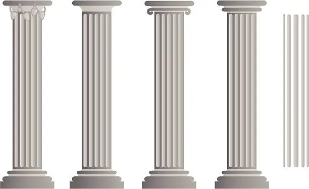 Vector illustration of Stylized Roman Columns
