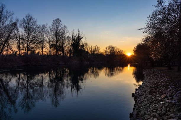 Sile river at sunset Sile river at sunset albero stock pictures, royalty-free photos & images