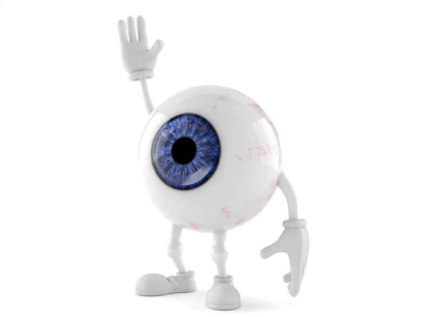 istock Eye ball character with hand up 1132128310