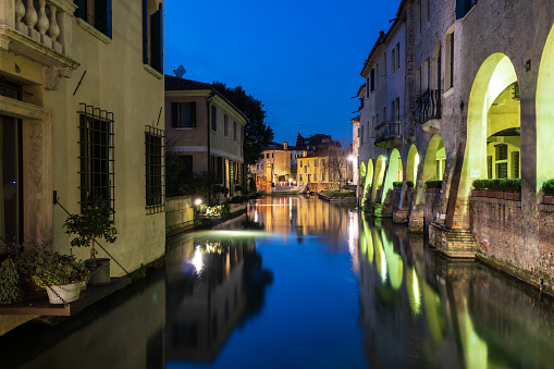 Treviso - Buranelli canal at night