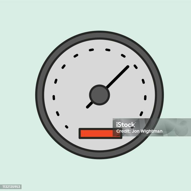 Odometer Automotive Icon Stock Illustration - Download Image Now - Odometer, Arrow Symbol, Art