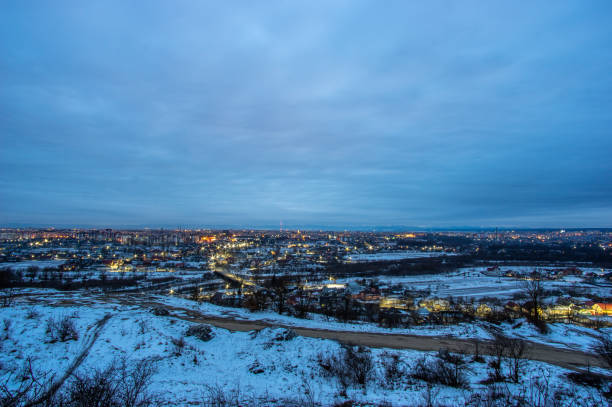 istock Panorama of the night city 1132143567