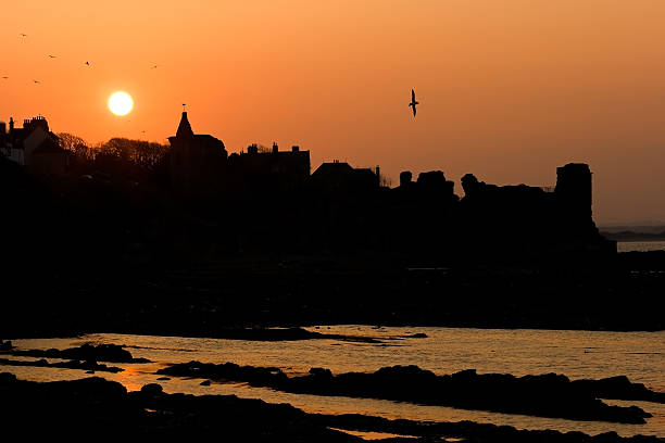 istock Sunset silhouettes at St Andrews castle 113215231