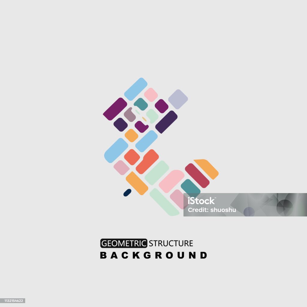 Abstract Geometric Structured Pattern Colorful Geometric Structure Pattern For Design Stock Illustration ...
