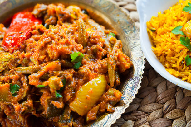 istock Indian Mixed Vegetable Curry -  detail, closeup. 1132159347