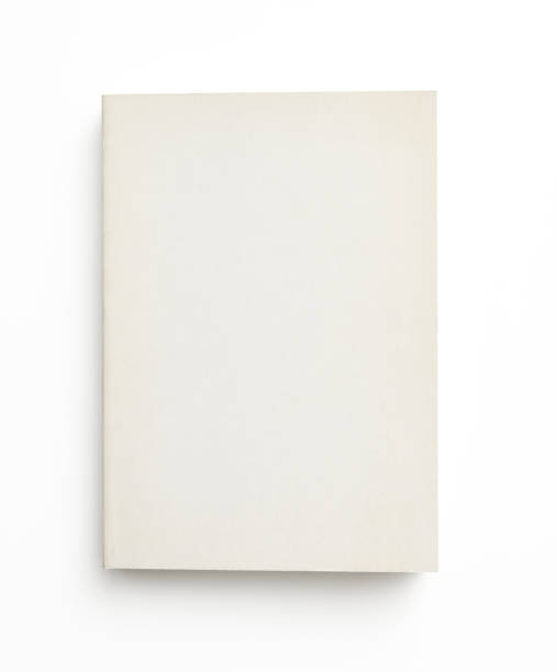 Isolated shot of closed old blank book on white background