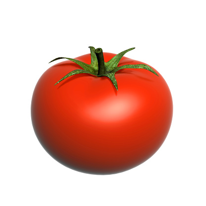 3d render of tomato on white background
