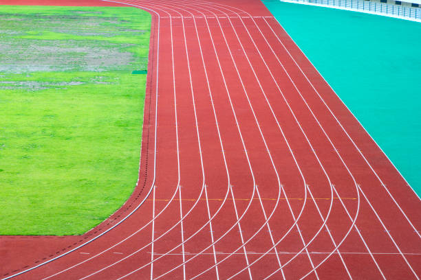 istock Track and field stadium and the audience seats 1132167233