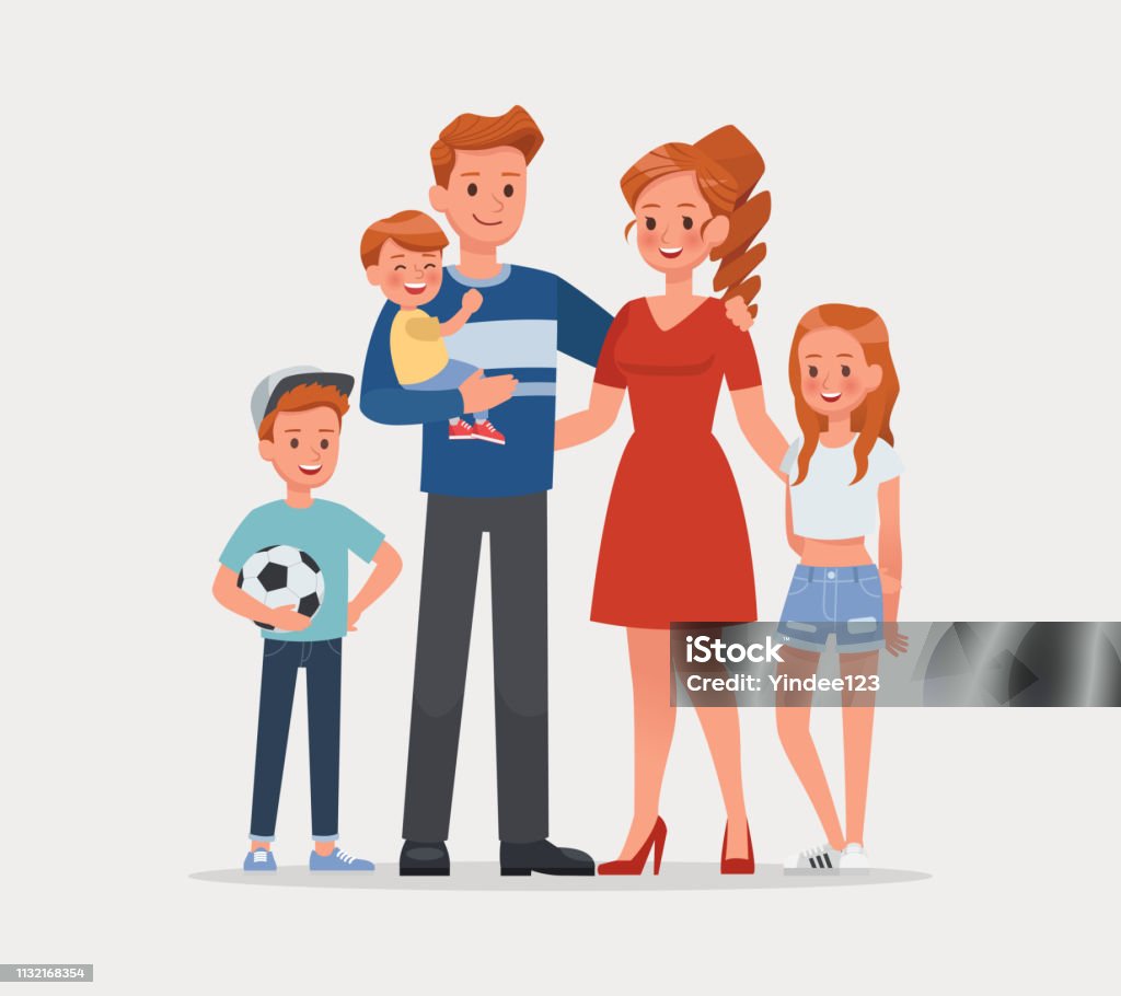 Happy family father mother and child character vector design Family stock vector