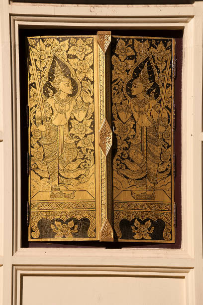 istock Decorated window shutters at Wat Phra That Doi Chom Thong 1132170779
