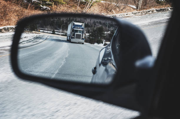 istock Semi Truck in Mirror 1132170802