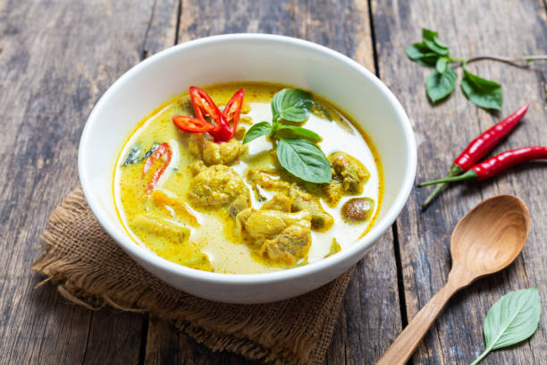 istock Top View Thai food, green curry chicken 1132174610