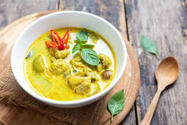 istock Top View Thai food, green curry chicken 1132174612