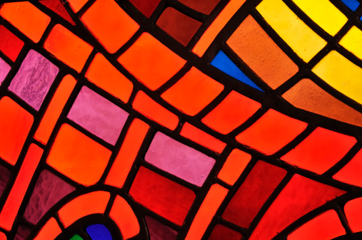 Antique Colorful Window in Squares