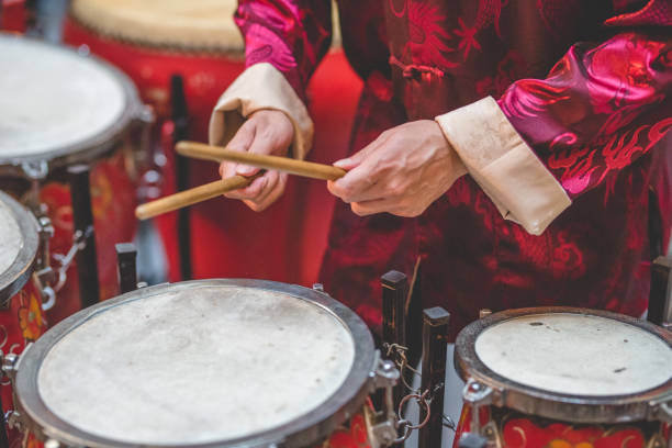 istock Musicians play Traditional Chinese Drum set 1132177533