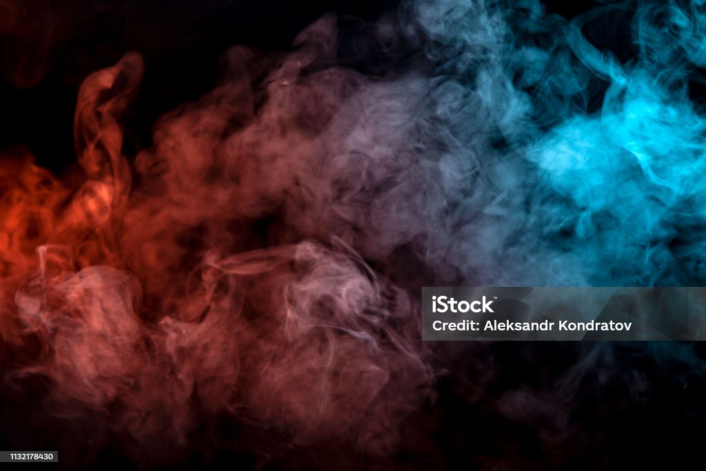 Blue Pink Purple Smoke On Black Background Vape Steam High-Res Stock Photo  - Getty Images