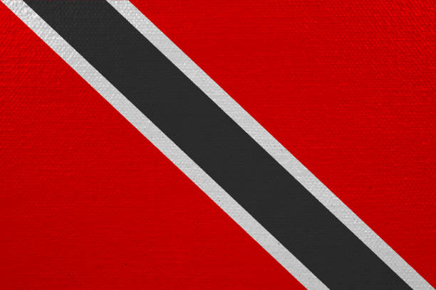 Waving flag of Trinidad and Tobago isolated on white background