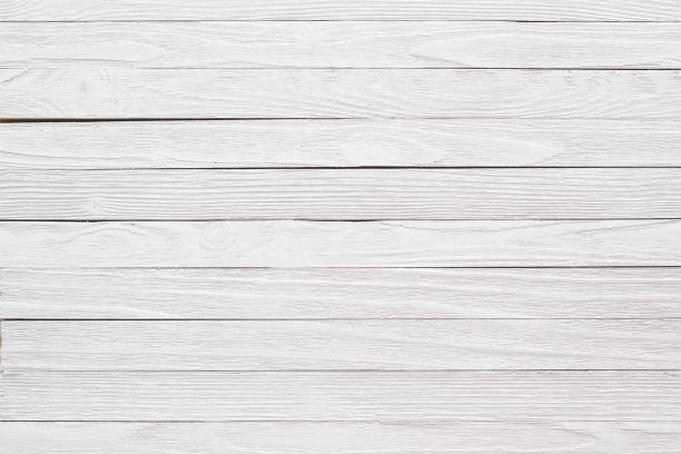 istock Light wood texture. Painted wooden table white 1132181402