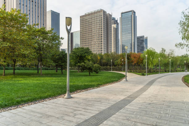 istock Beautiful park at a sunny day 1132185347