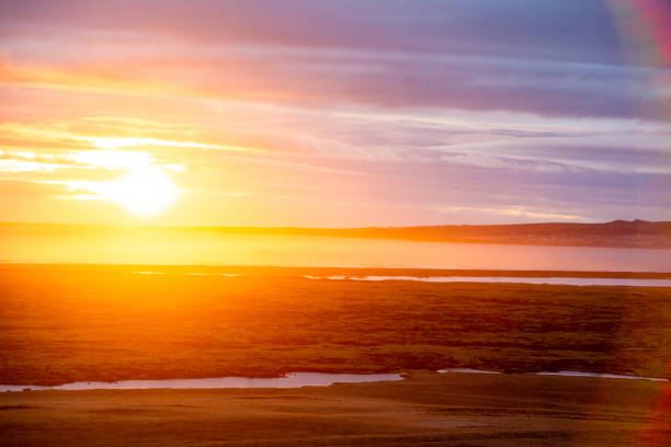 Iceland Sunset Sky Over Snaefellsnes Landscape