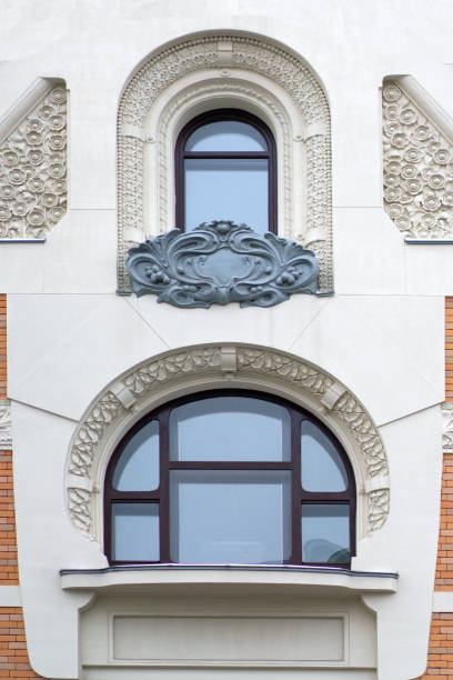 istock Facade of a building with modern windows in vintage style 1132188048