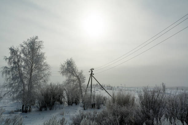 krajobraz południowego uralu w zimie - south ural zdjęcia i obrazy z banku zdjęć