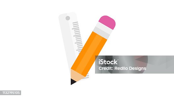 istock Pencil and Ruler Icon 1132195105