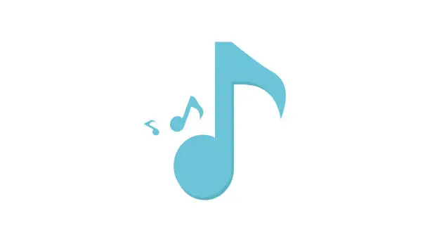 Vector illustration of Music notes line Icon