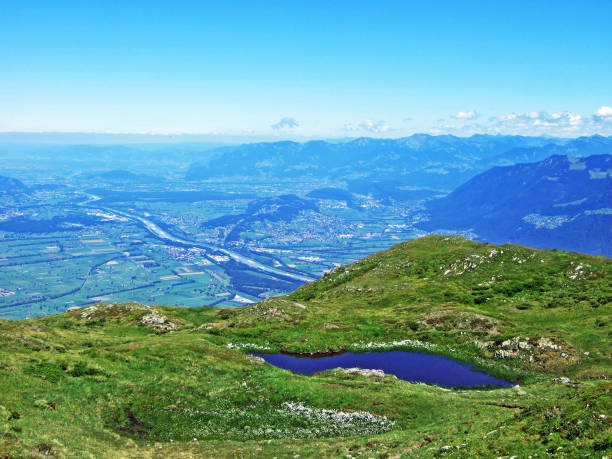 istock View on the river Rhine valley (Rheintal) from the Alviergruppe mountain range 1132197505