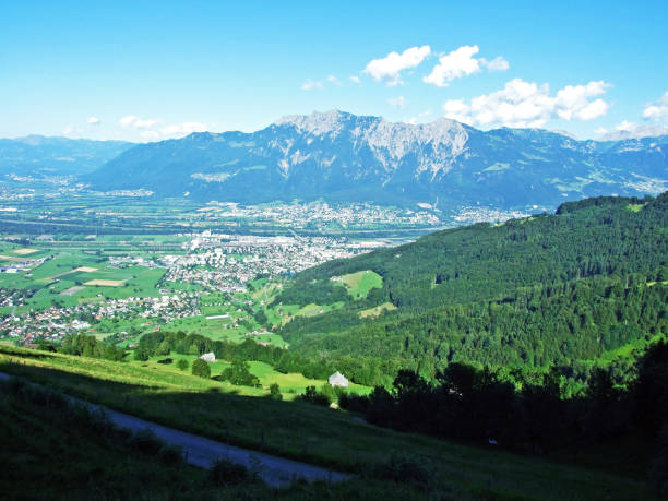 istock View on the river Rhine valley (Rheintal) from the Alviergruppe mountain range 1132197585