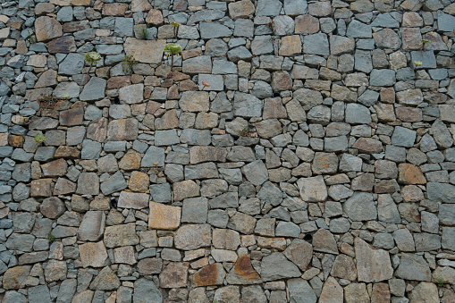 natural stone wall background. texture of a stone wall -