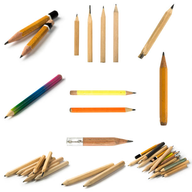 istock Set of Short Pencils on Isolated White Background 1132210967