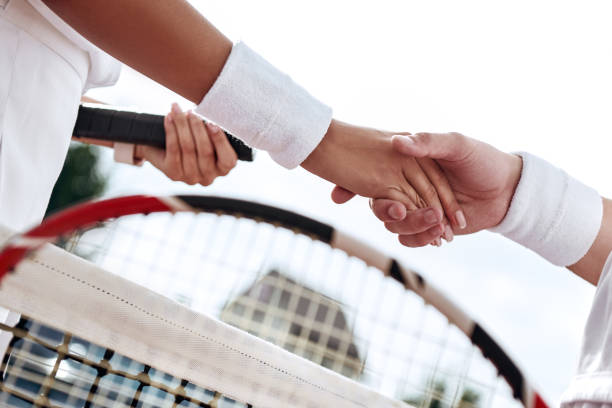 istock Respect. Tennis players shake hands 1132212987