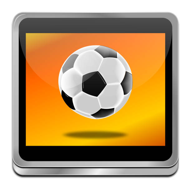istock Button with Soccer ball - 3D illustration 1132213542